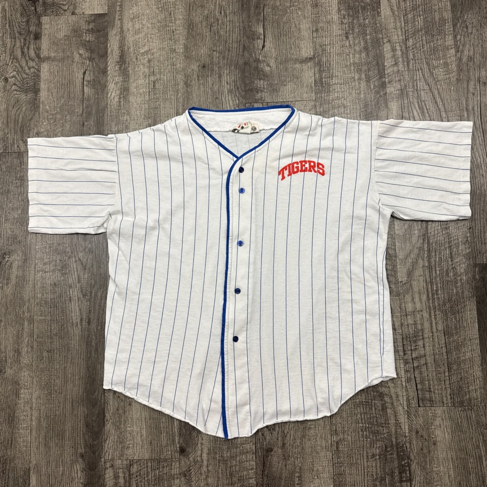 Vintage 90s Tiger Baseball Striped Jersey